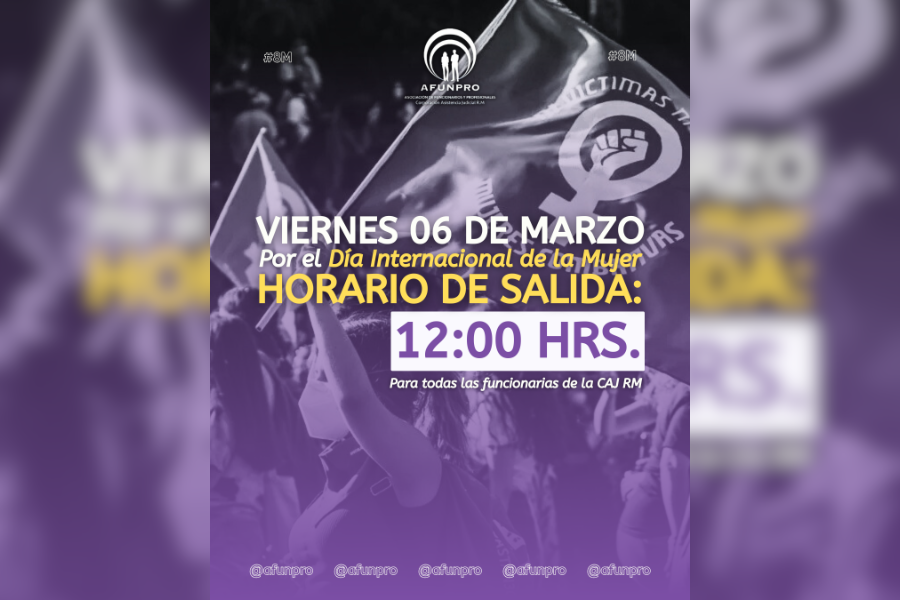 #8M: DG informó JORNADA REDUCIDA por el Día de la Mujer