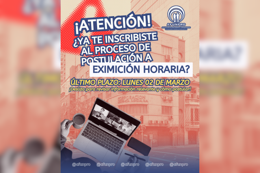 ¿Ya te inscribiste al proceso de postulación a EXIMICIÓN HORARIA?